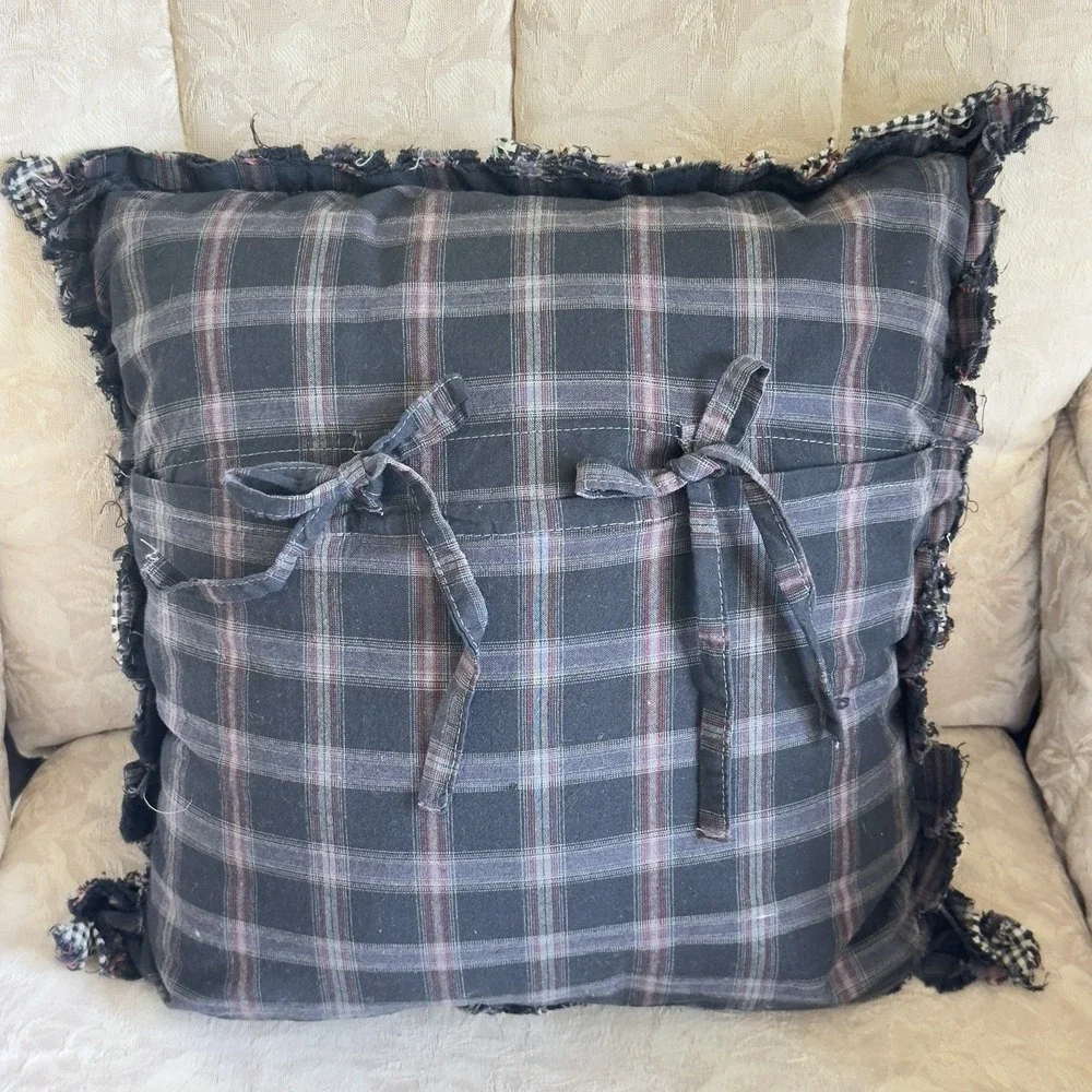 Vintage Donna Sharp Campfire Throw Pillow Rustic Patchwork Cabin‎ Primitive 14